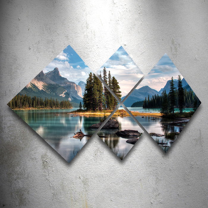 Wallity Cuadro Decorativo de MDF de 4 Piezas Multicolor